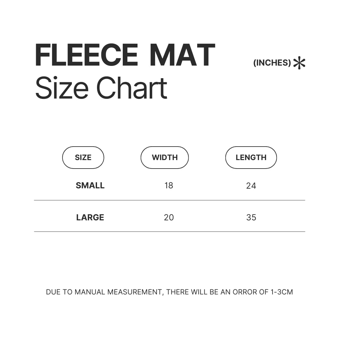 Fleece Mat Size Chart - Bruce Springsteen Shop