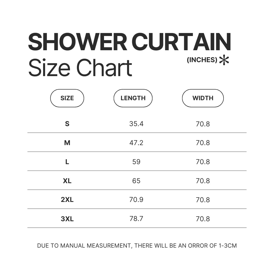 Shower Curtain Size Chart - Bruce Springsteen Shop