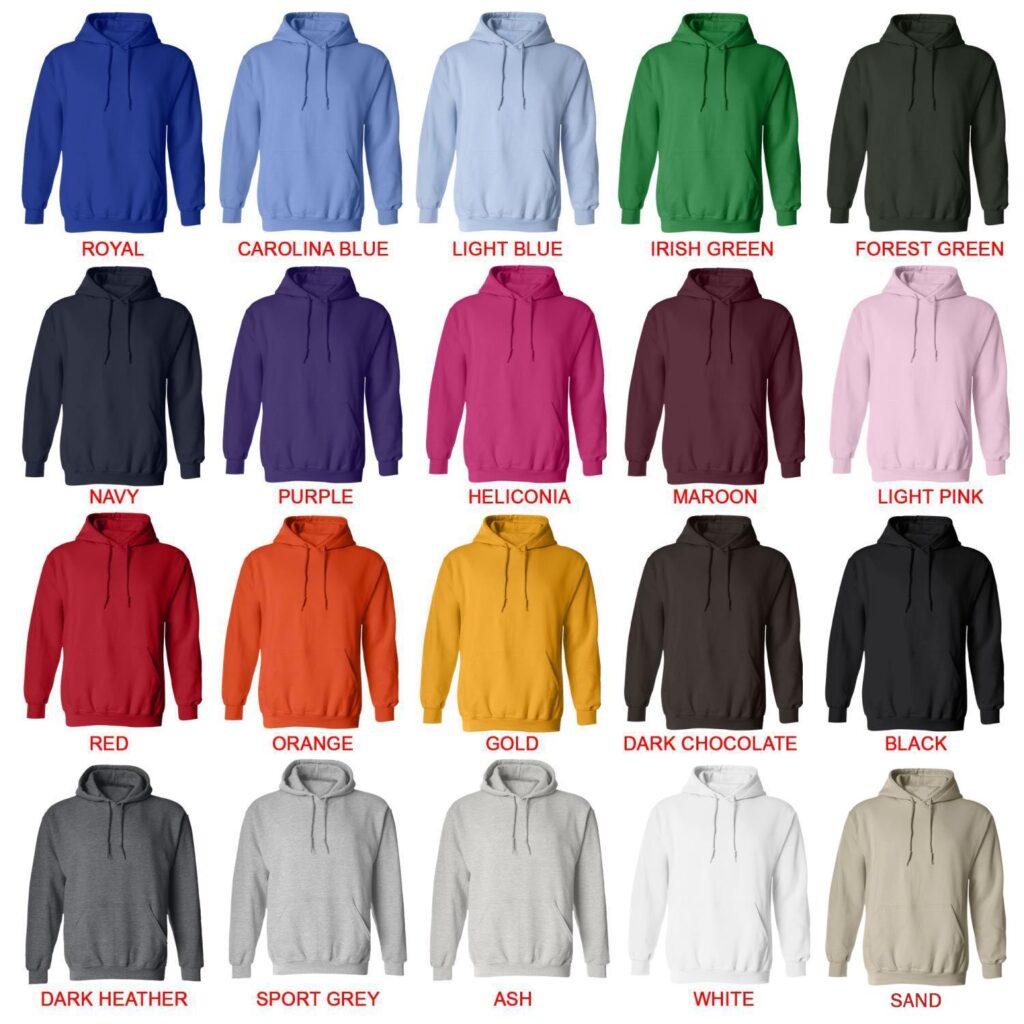 hoodie color chart - Bruce Springsteen Shop