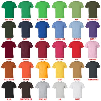 t shirt color chart - Bruce Springsteen Shop